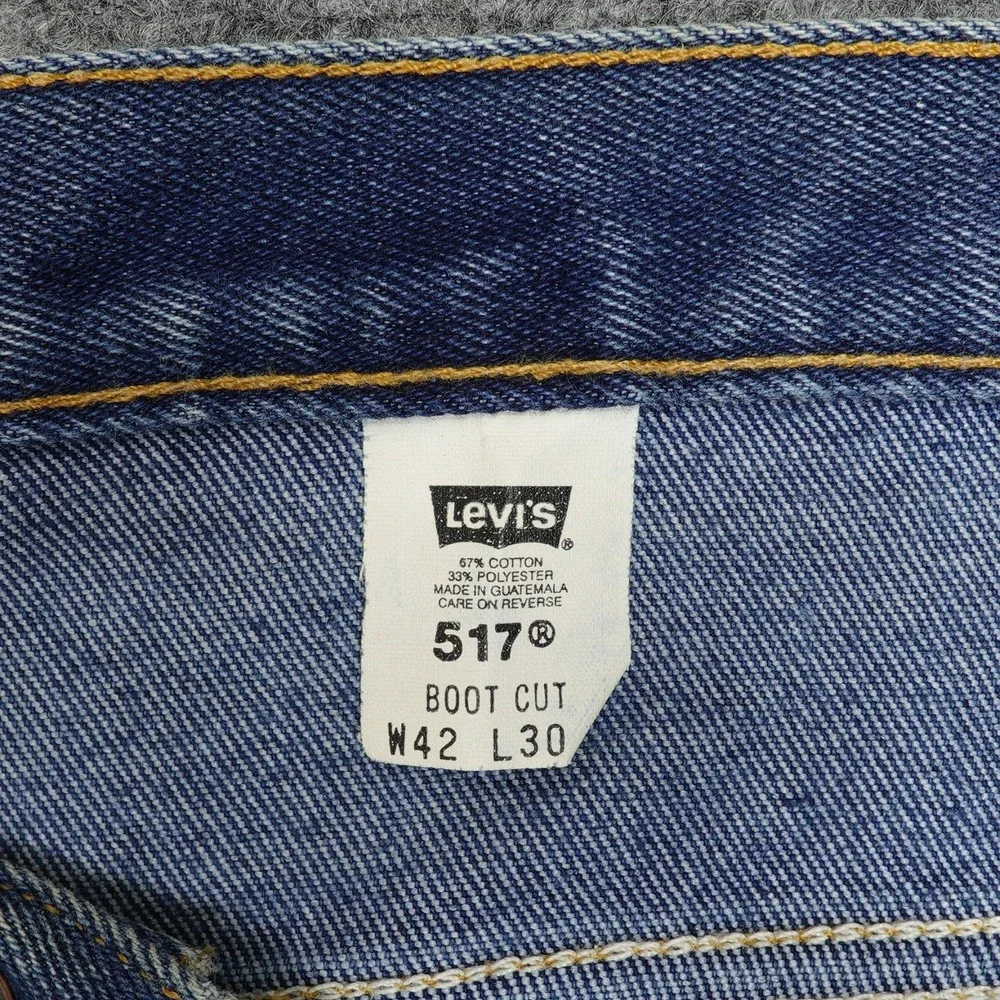 Vintage Levi's 517 Jeans Mens 42x30 Blue Boot Cut Creased Western Denim‎